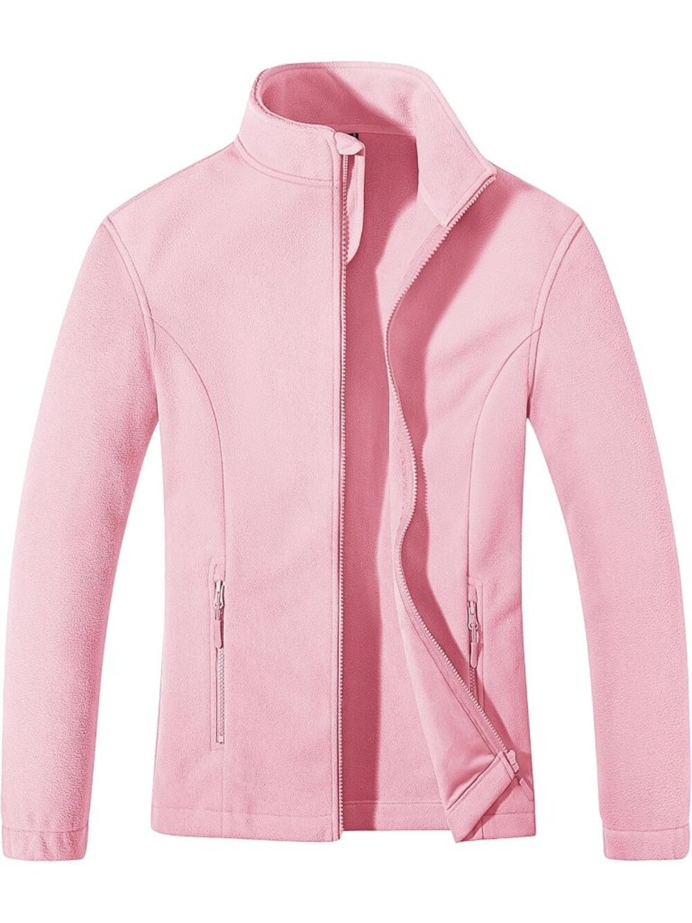〽️Women's Pink Fleece Zip Up Coat Lightweight  Warm Long Sleeve Winter Jacket
